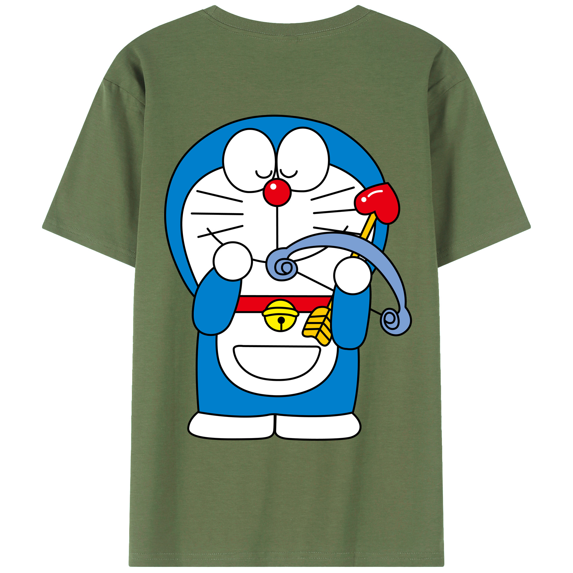 （画像用） ドラえもん Doraemon 綿100％ メンズ半袖Tシャツ（バックプリント） 通気性